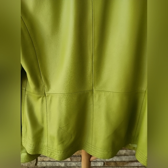 Valerie Stevens Green Apple 100% Leather Green Women's Jacket_Med - Picture 6 of 9